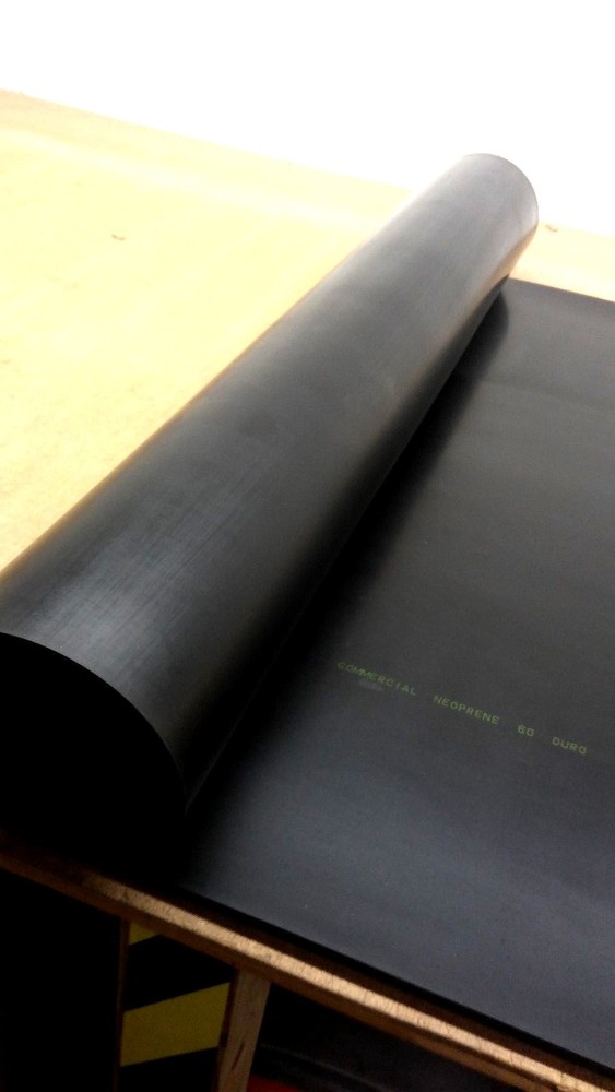 Neoprene Rubber Sheet Solid 3/8" Thick x 8-1/2" x 11" Rect Pad 60A Std Flex