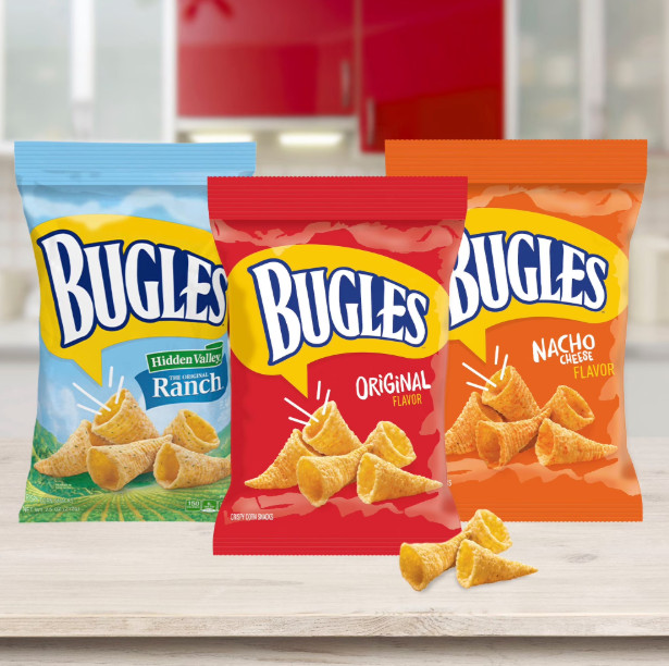 Bugles Original Crispy Corn Snacks – Party Multipack, 10 Count, 8.75 oz