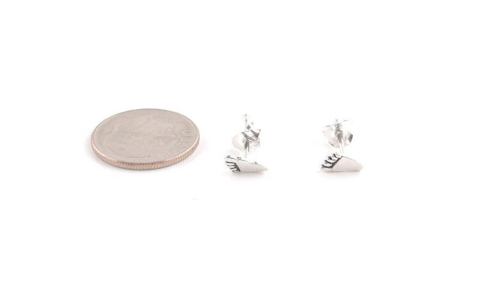 Sterling Silver Bare Feet Stud Earrings - Pair