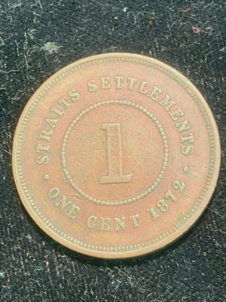 1872 Straits Settlements 1 cent