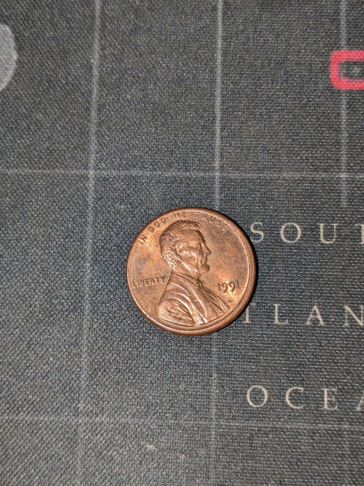 1991 P Lincoln Memorial Cent Misaligned Die Error
