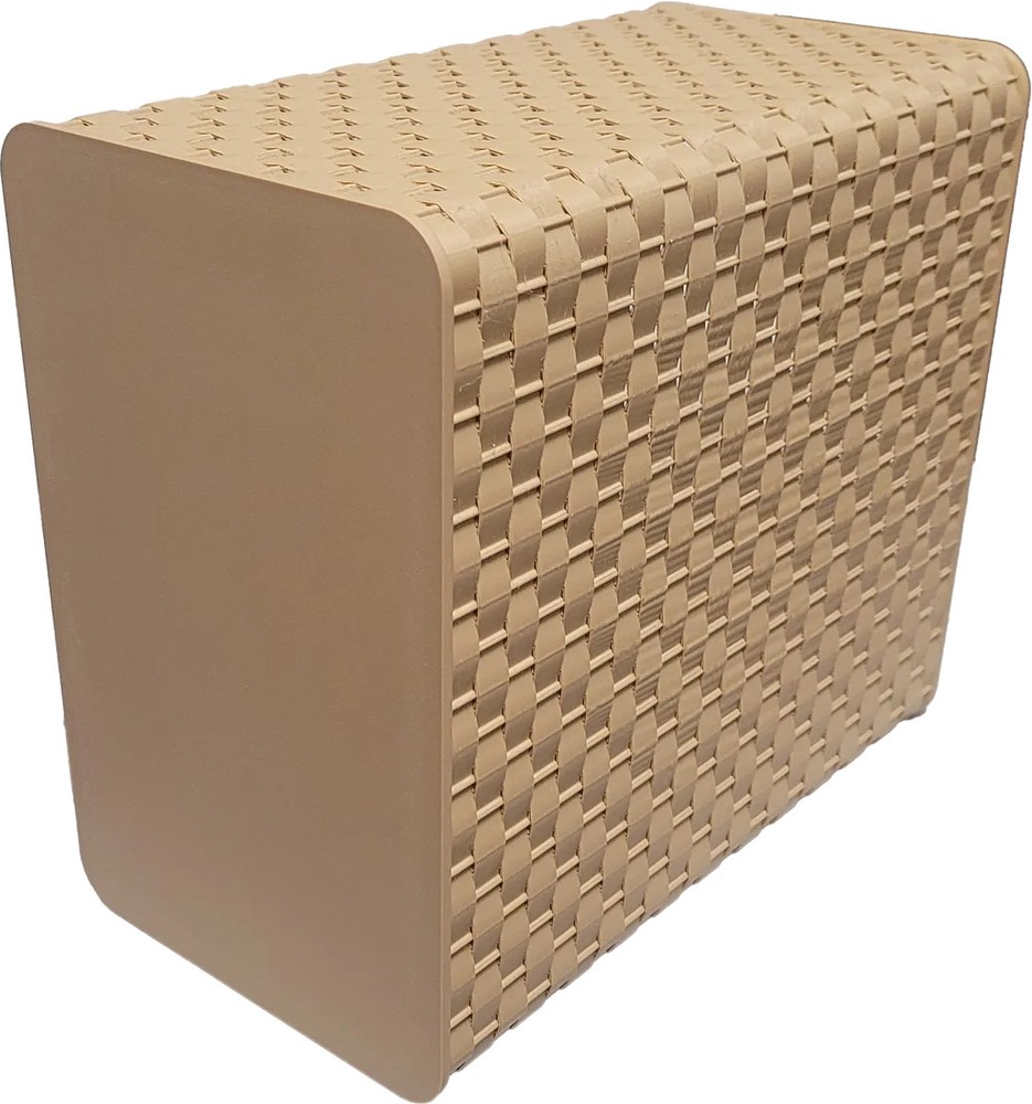 Light Brown Wicker Wastebasket/Decorative Trash Bin/Home Decor/Boho/Rectangular