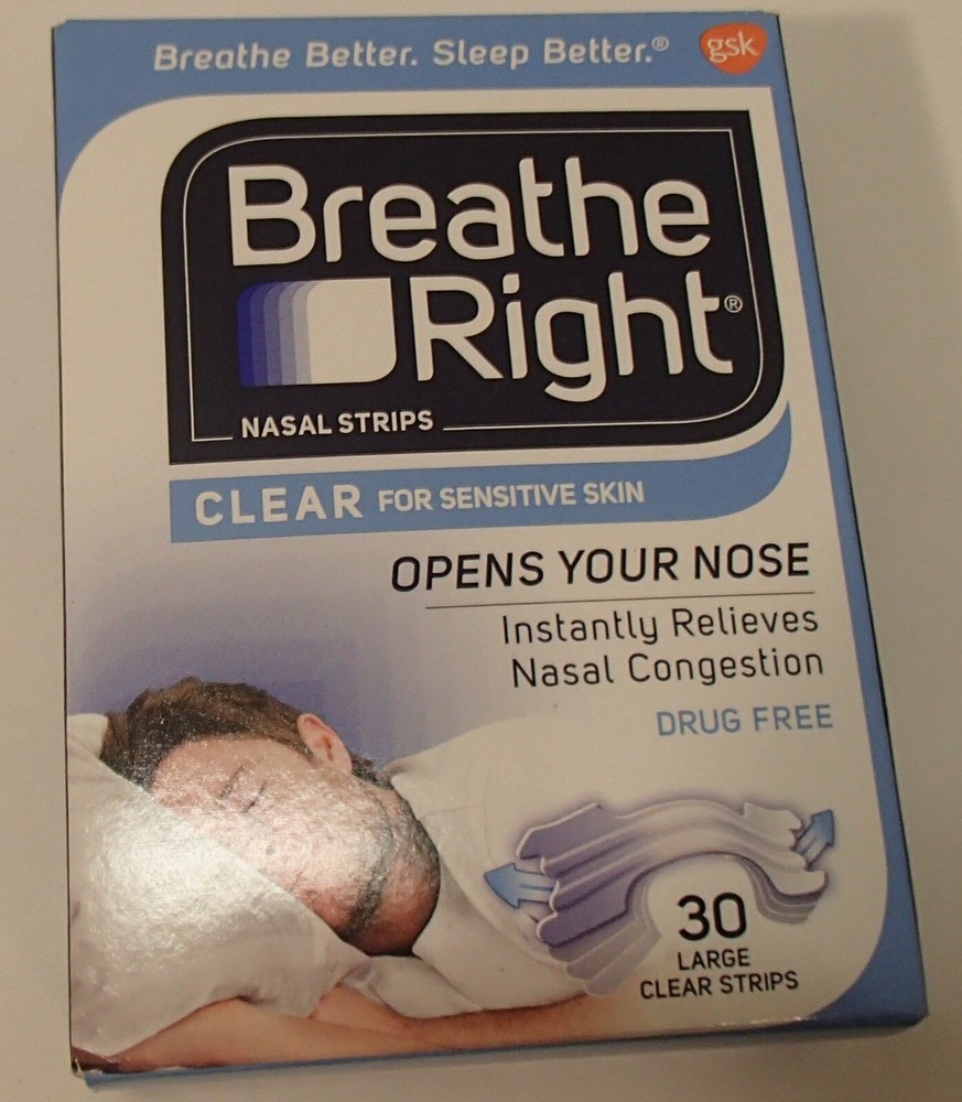 Breathe Right Nasal Strips Original Large Clear Strips 30 Count Pack