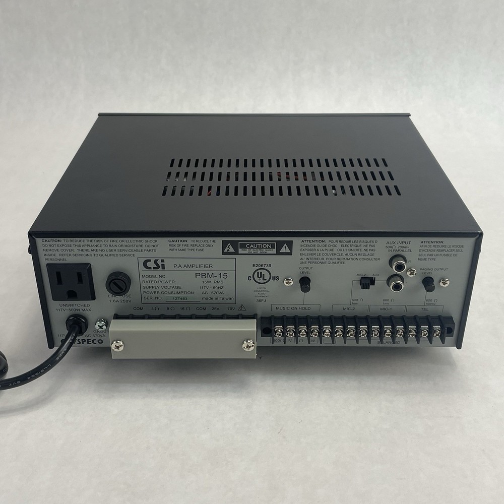 CSI Speco Technologies PBM-15 PA Amplifier Tested