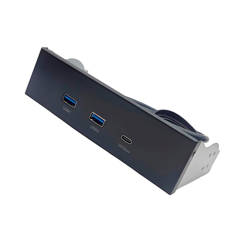 USB3.2 Front Panel USB Hub for 5.25Inch Bay Featuring Double USB3.2 and Type C