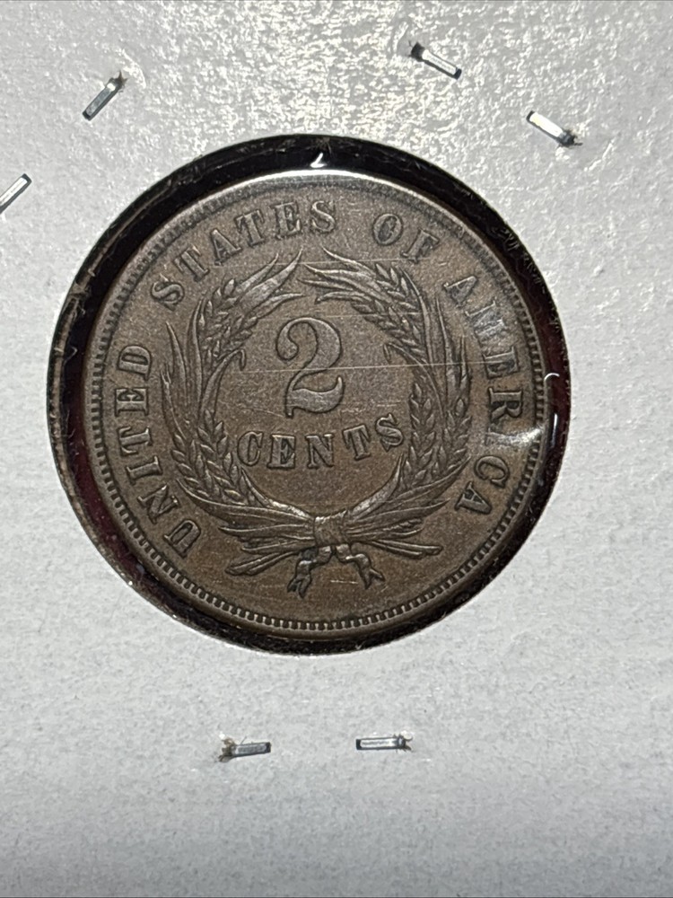 1865 Two Cent Piece Nice No Problem Copper Free Ship