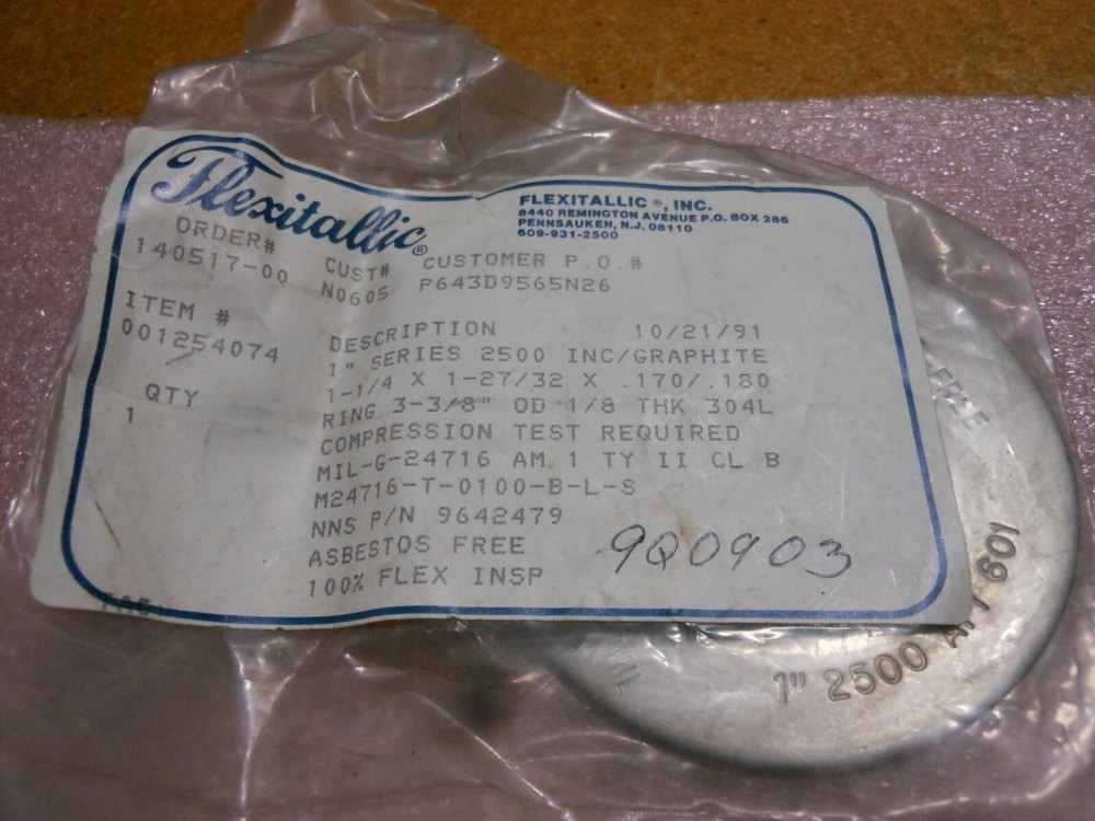 FLEXITALLIC GRAPHITE RING 1" SERIES 2500 PART # 9642479
