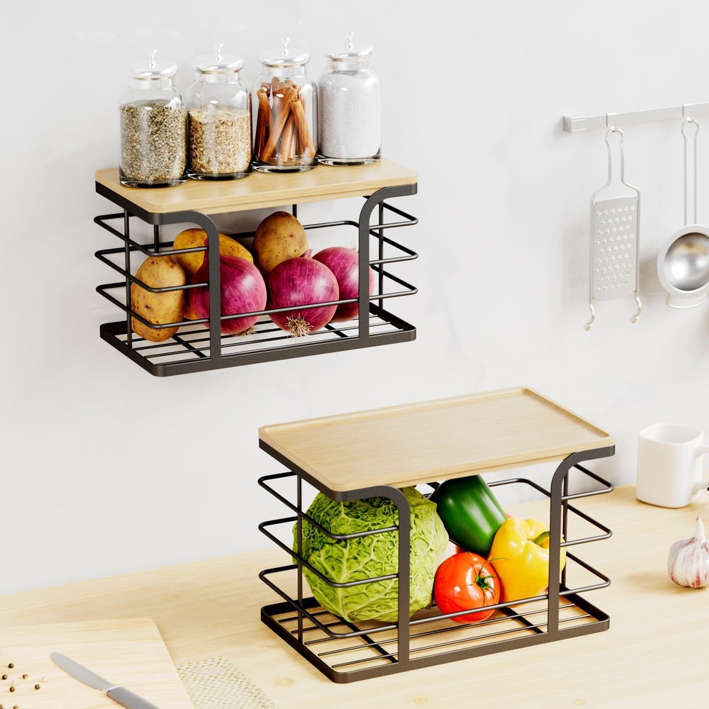 2 Pack Stackable Storage for Kitchen Laundry Pantry Organizers,Trash Bag Hold...