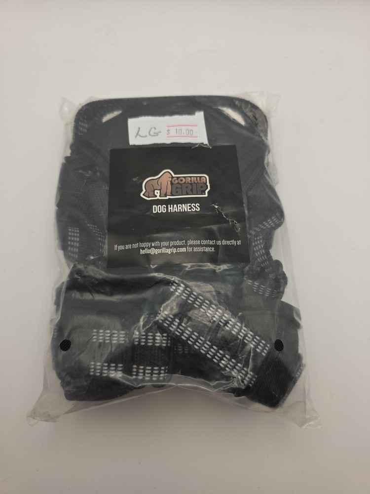 Nib Gorilla Grip Dog Harness No-Pull Black Comfortable Durable Handle Large