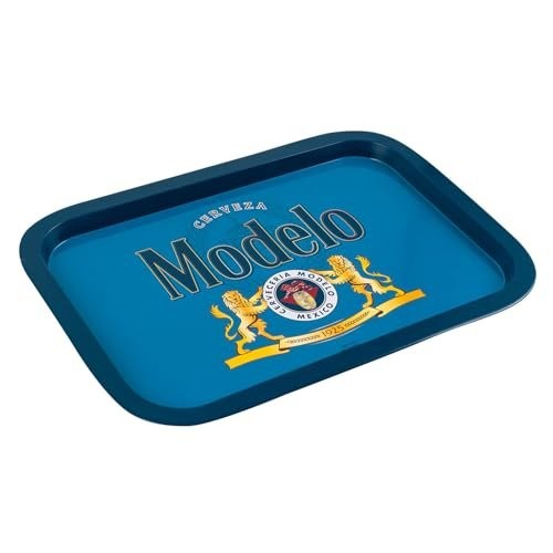 Modelo Blue Dish Deep Plate All Metal Tin Storage Container Rectangular Servi...