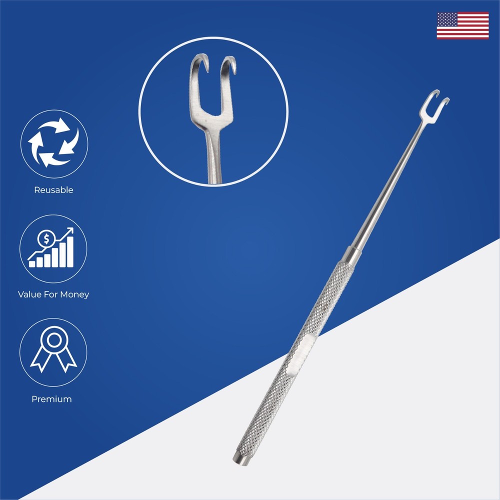 Skin Hook Double Sharp Large 14 cm Fixation Hook Surgical Instruments