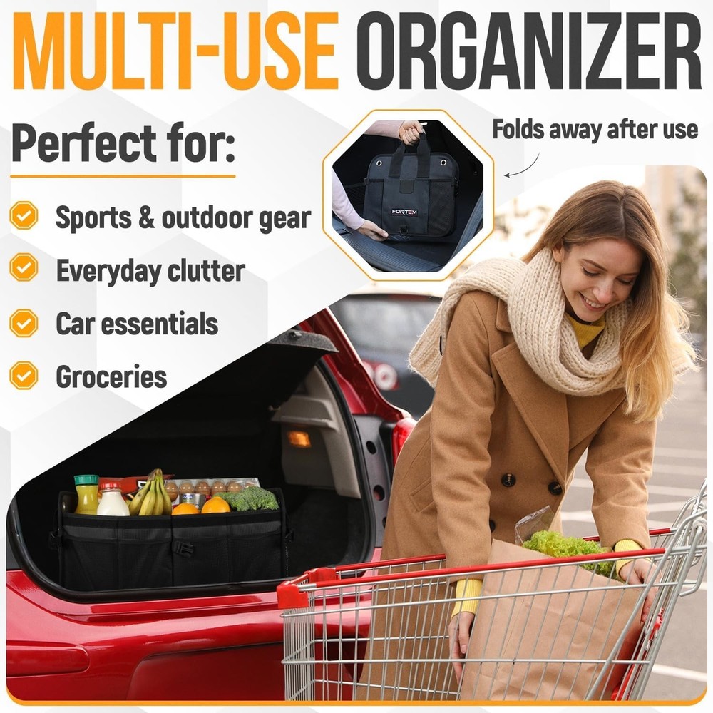 50L Trunk Organizer for SUVs - Multi-Compartment Car Storage Solution