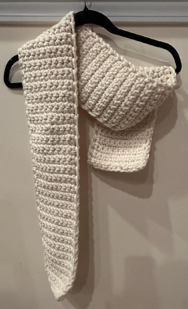 Handmade Crochet White Scarf