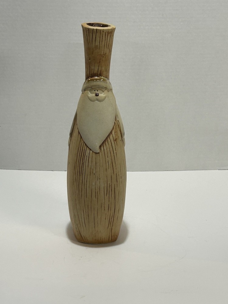 Ceramic Muted Color Tall Santa Vase ￼