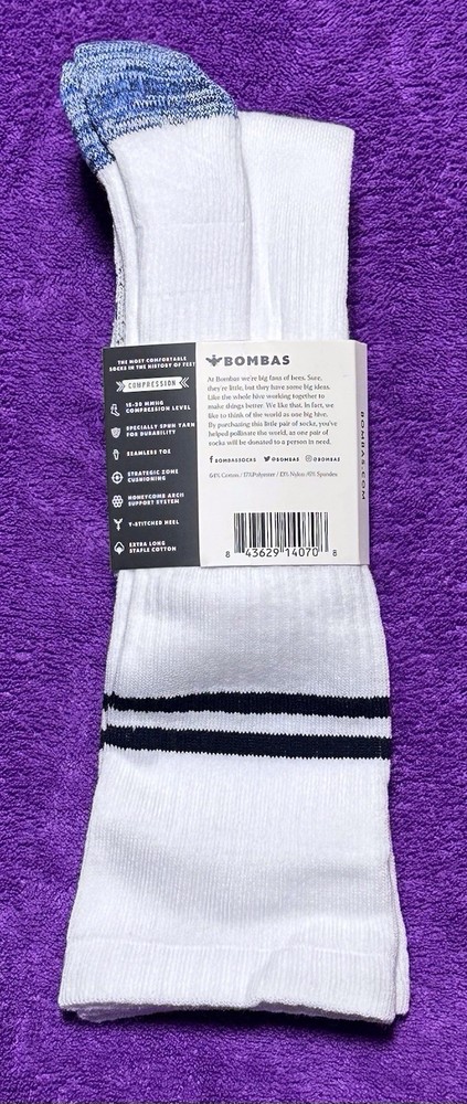 Bombas 4-Pack Unisex Everyday Compression Socks 15-20mm Multicolor Size Medium