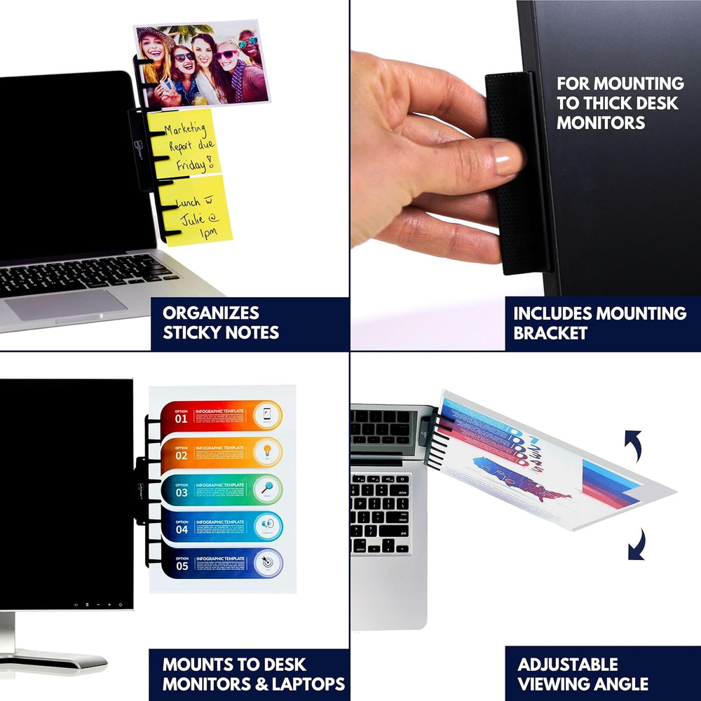 Monitor Document Paper Holder for Typing | Clips to Laptops & Desktop Monitors I