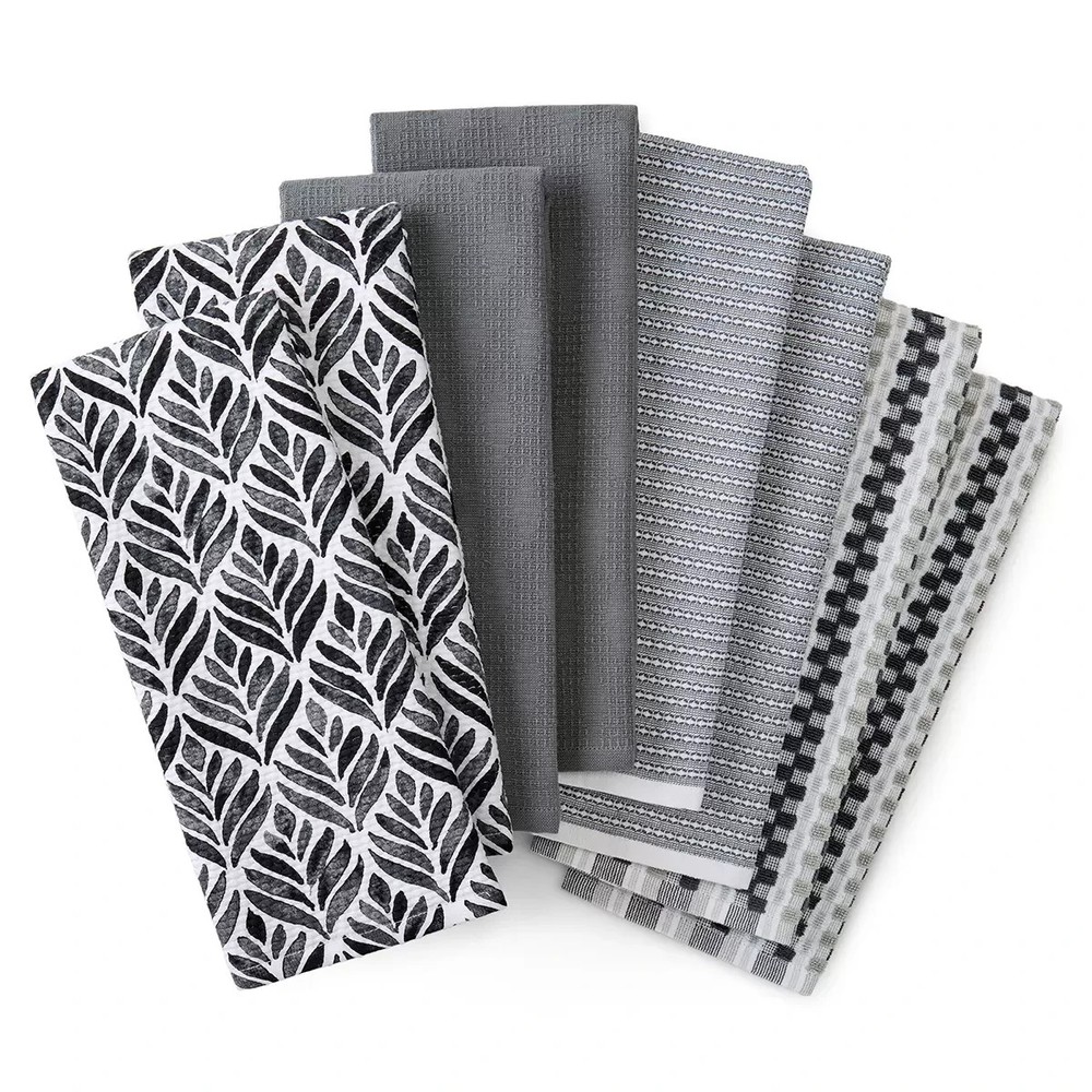 KitchenAid Kitchen Towels Grey Multicolor 8-Pack Rectangular - New!!