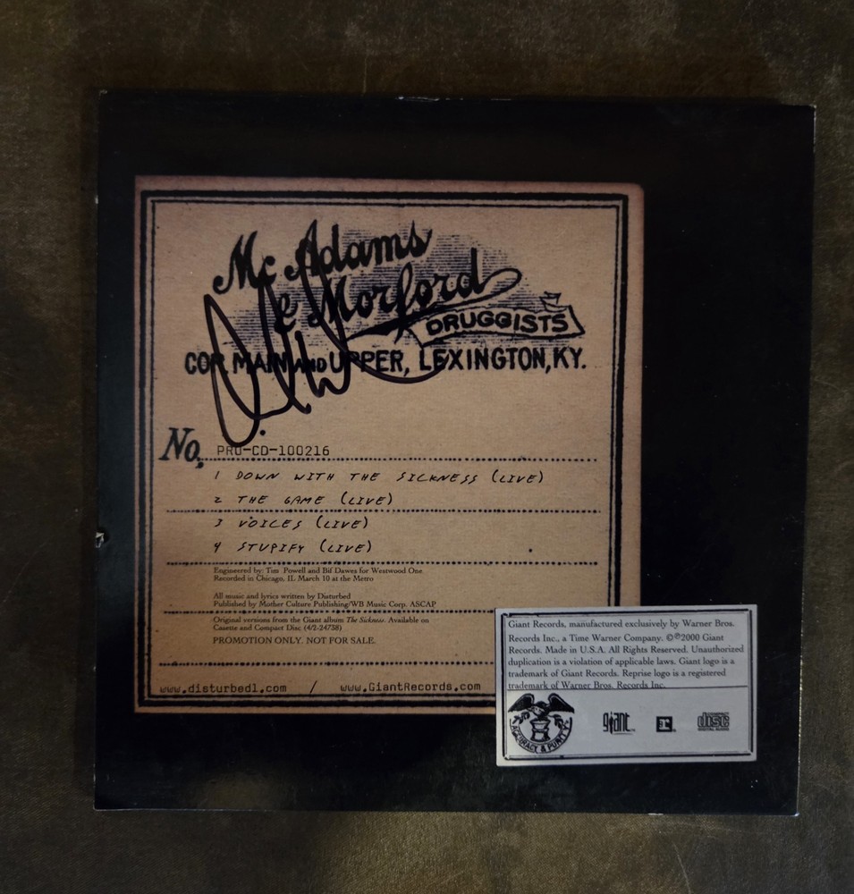David Draiman Signed Cd Sleeve No Cd