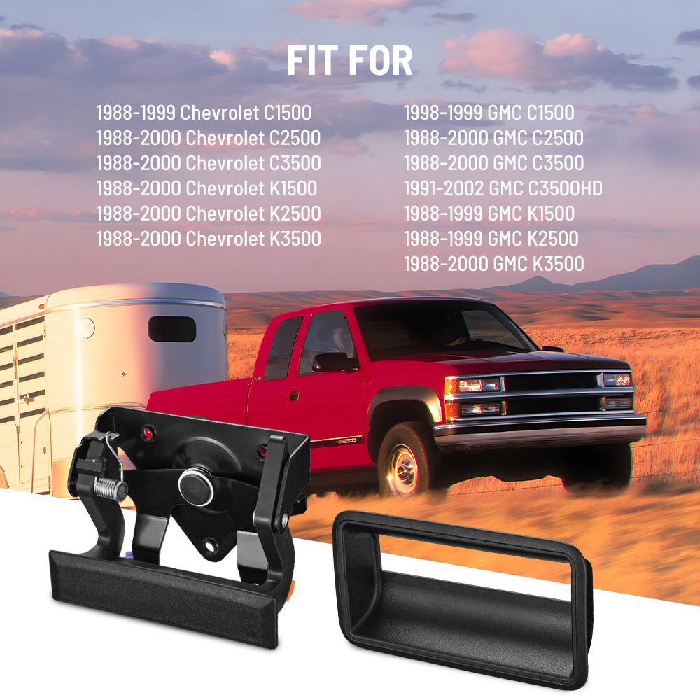 Tailgate Handle And Bezel For 1988-1998 Chevy Silverado C/K C1500 C2500 C3500
