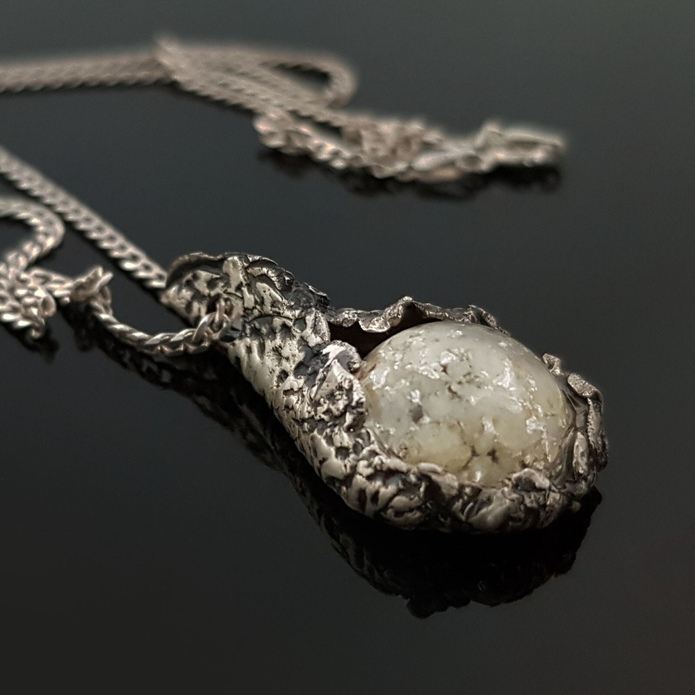 Powerful silver orgonite pendant, Diamonds, Herkimer, Diamonds, enchanted amulet