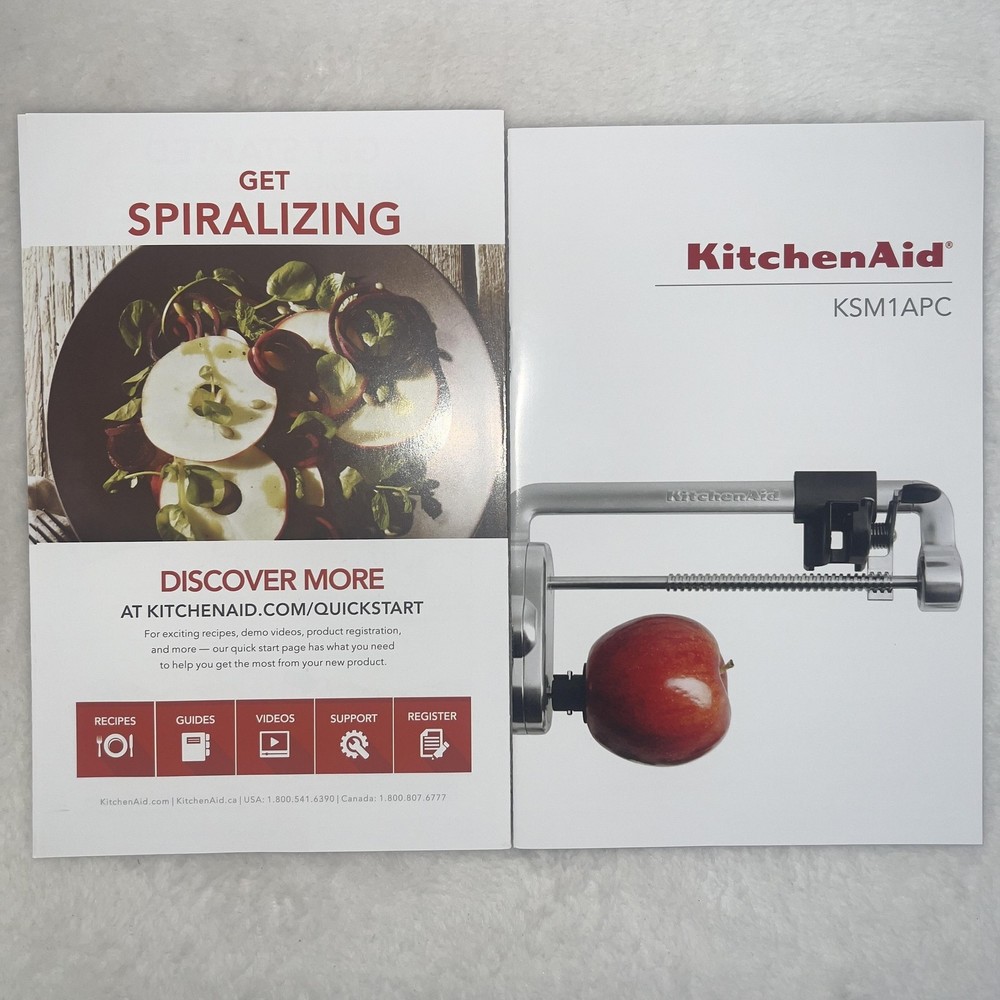 KitchenAid Spiralizer Stand Mixer Attachment Set Silver KSM1APC NOT COMPLETE