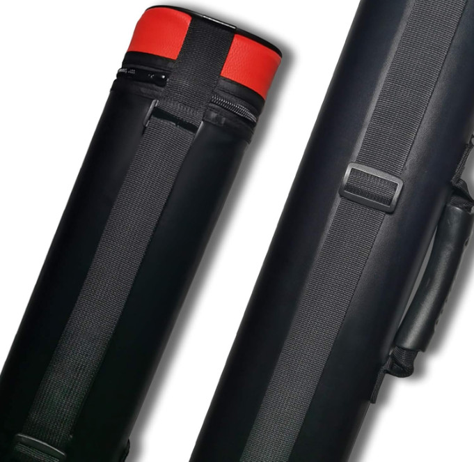 2x2 Oval Hard Cue Case for Pool Billiard Stick, Carrying Storage Case
