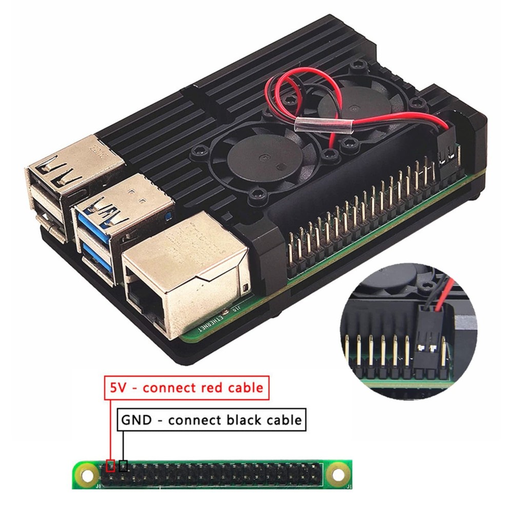 Raspberry Pi 4 Metal Case with Dual Fan, Raspberry Pi 4 Computer Model B Alum...