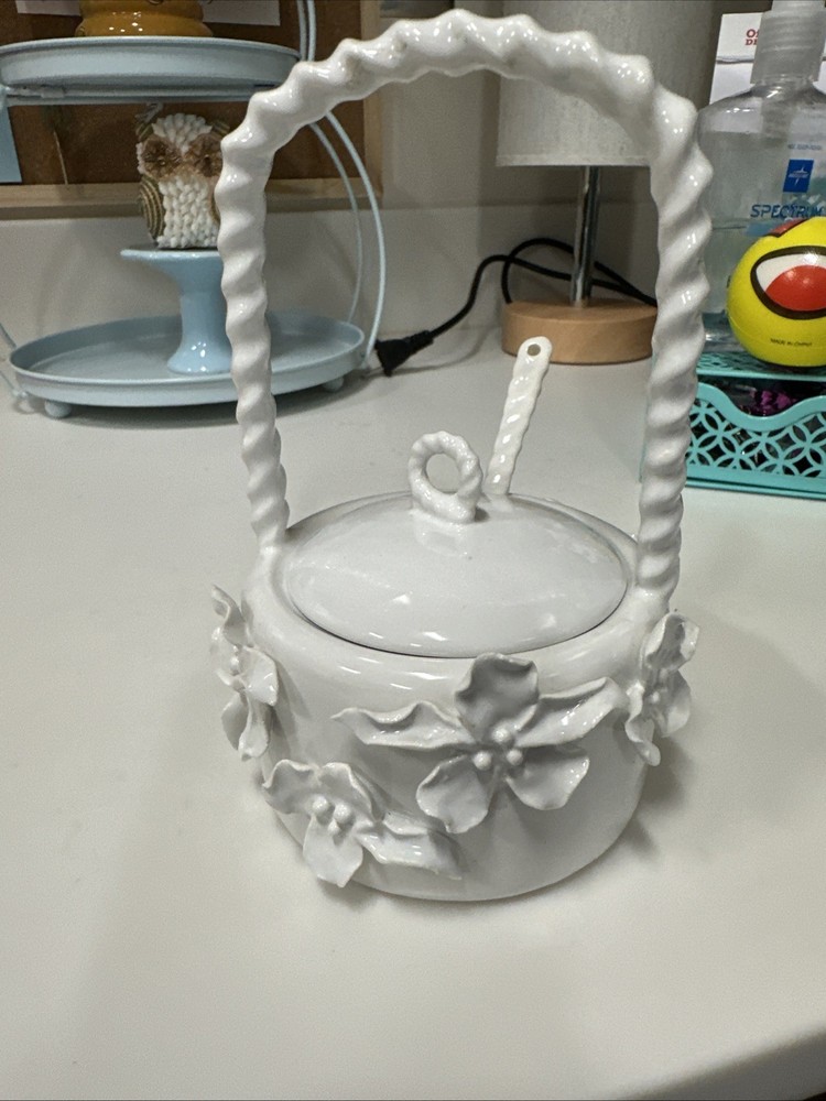 Anthropologie Sugar Container White
