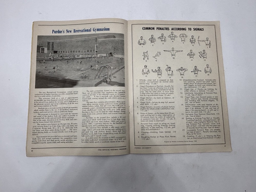 1958 Nebraska Vs. Purdue football program NCAA