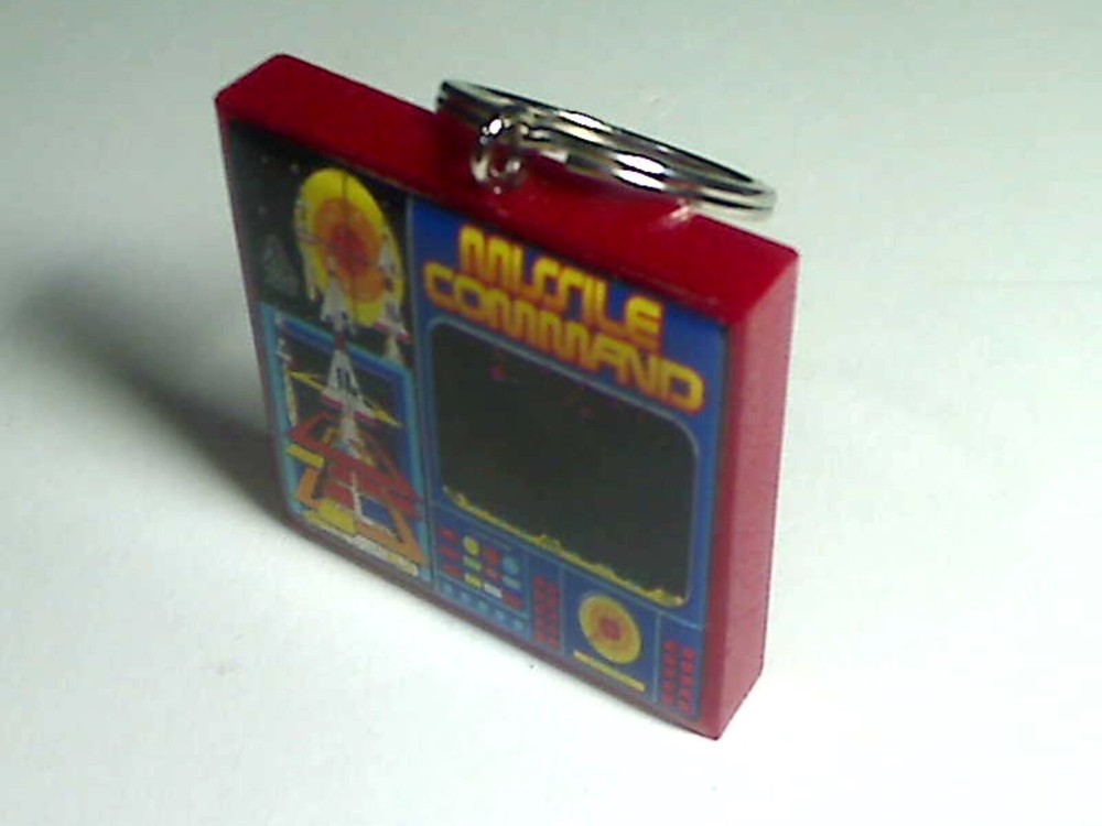 Missile Command Arcade Coin Door accessory Keychain