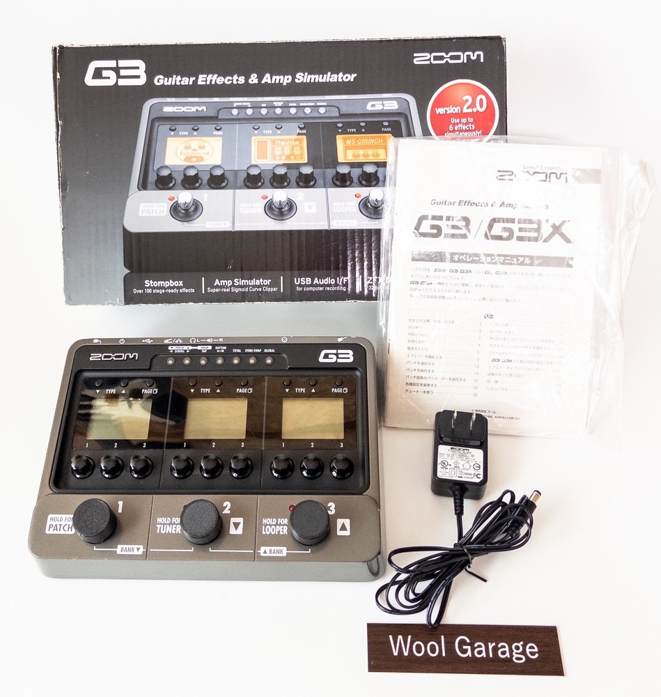Zoom G3 Effects Processor Tested Working Used w/ adapter box