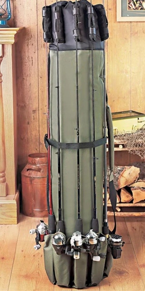 Fishing Multi-Rod Carrier And Storage Case, Green