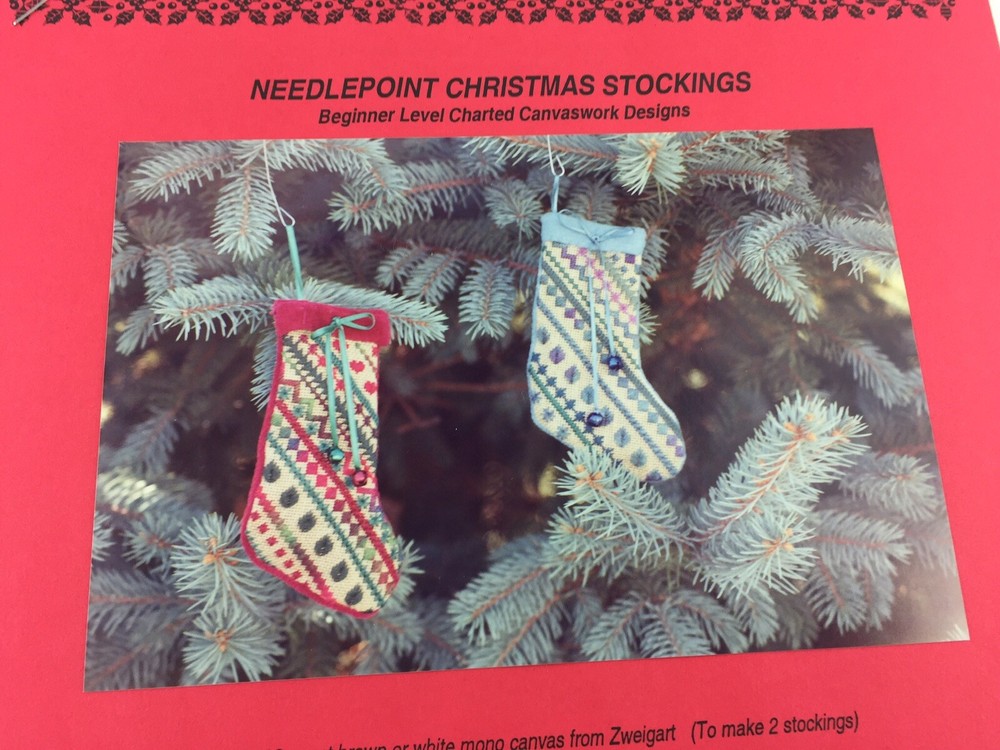 Northern Pine Design Christmas Stocking Needlepoint Pattern Beginner Level