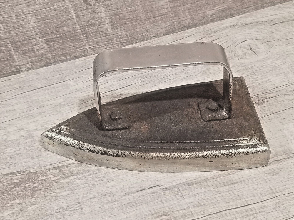 Rare Antique Original Chromed Cast Iron Flat Iron