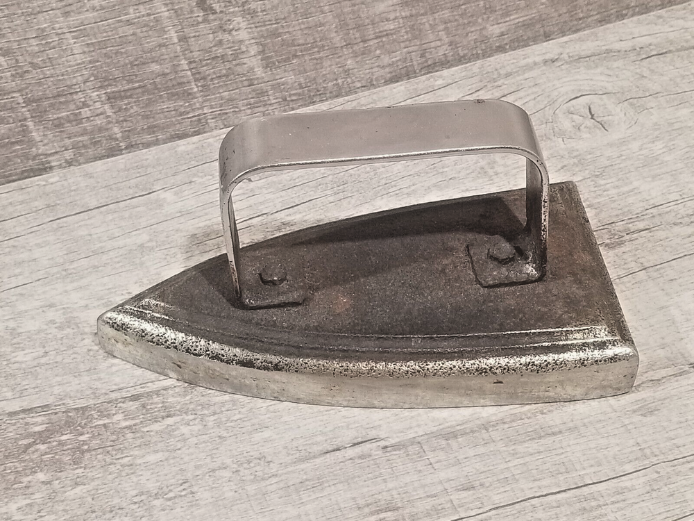 Rare Antique Original Chromed Cast Iron Flat Iron