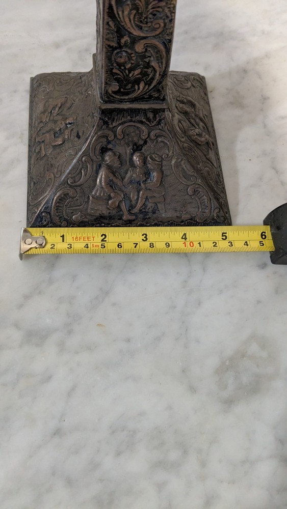 Antique E.G. Webster & Son Repousse Silverplate on Copper Candlestick