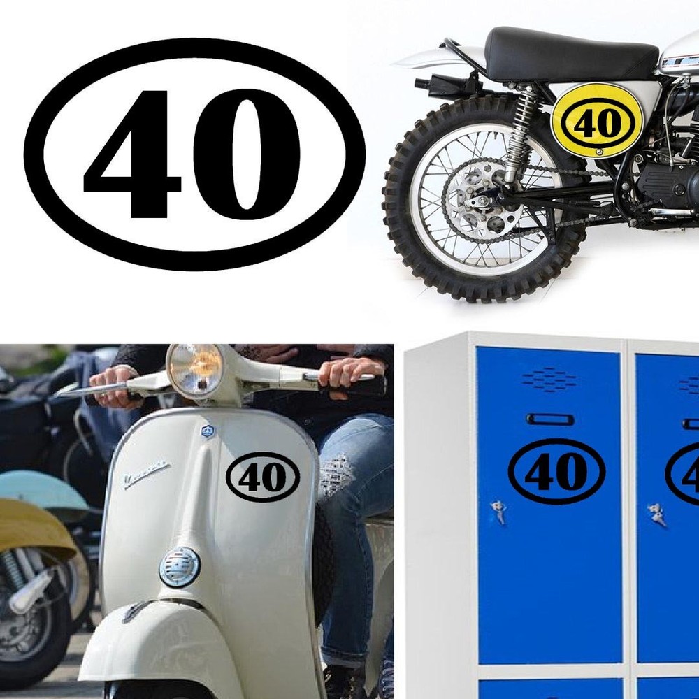 Number 40 v1 Oval, Sticker Vinyl