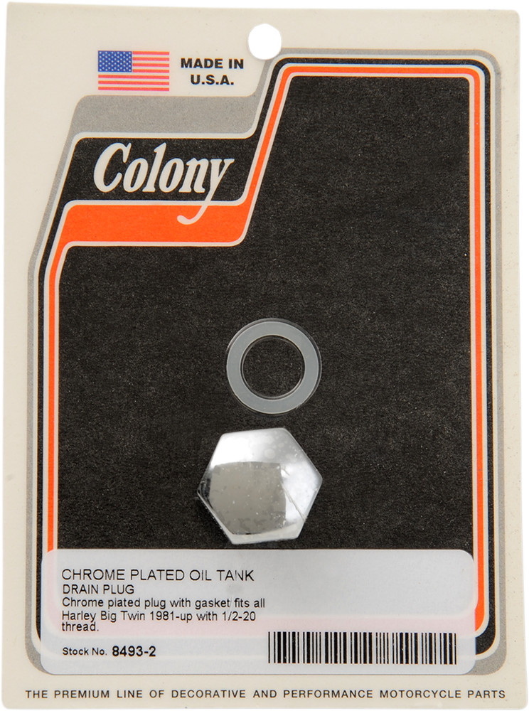 COLONY - 8493-2 - Drain Plug - Hex - Chrome - 1/2"-20