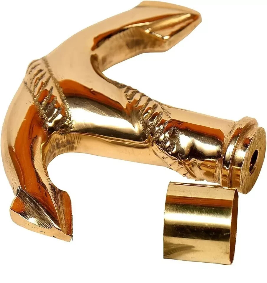 Nautical Solid Brass Anchor Walking Stick Handle anchor head Cane Handle