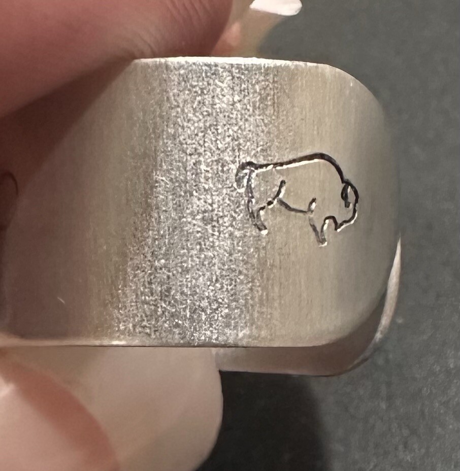Wild Adjustable Aluminum Ring With Buffalo Print
