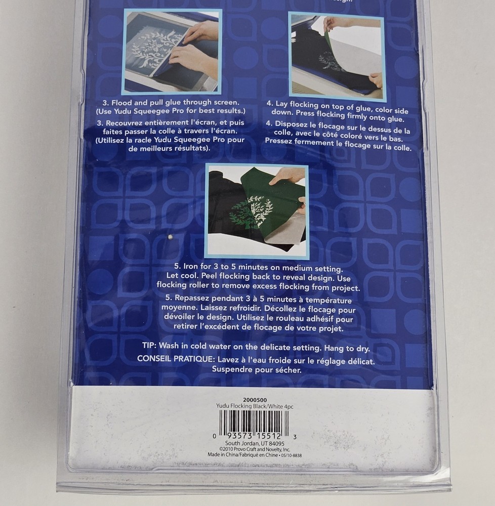 Flocking Yudu Flocking Material 2 Black & 2 White + 1 Flocking Roller #2000500