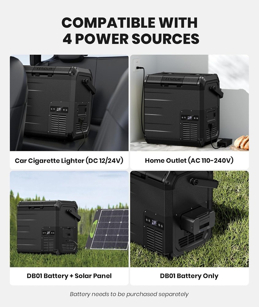 Solar Powered Cooler 19QT 25W Black