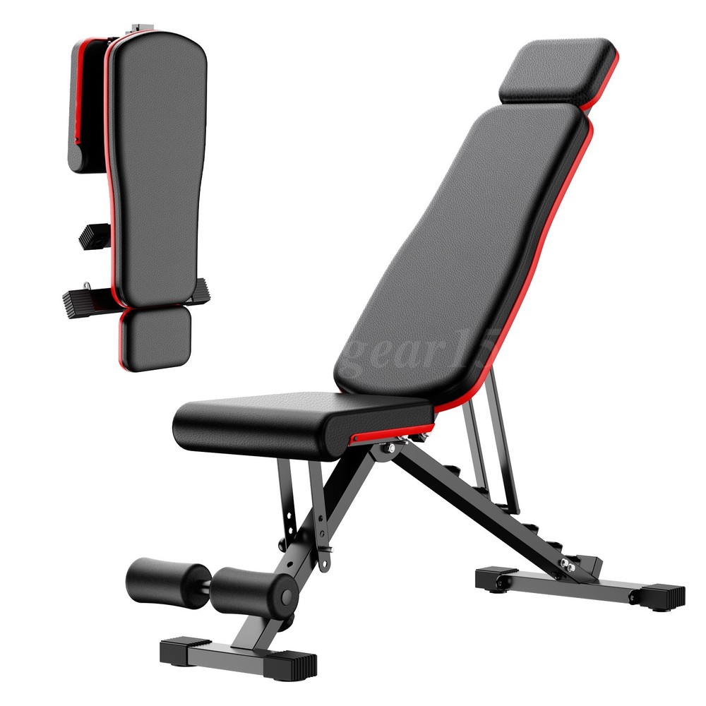 Adjustable Foldable Exercise Weight Bench Workout Bench Gym With Resistance Band