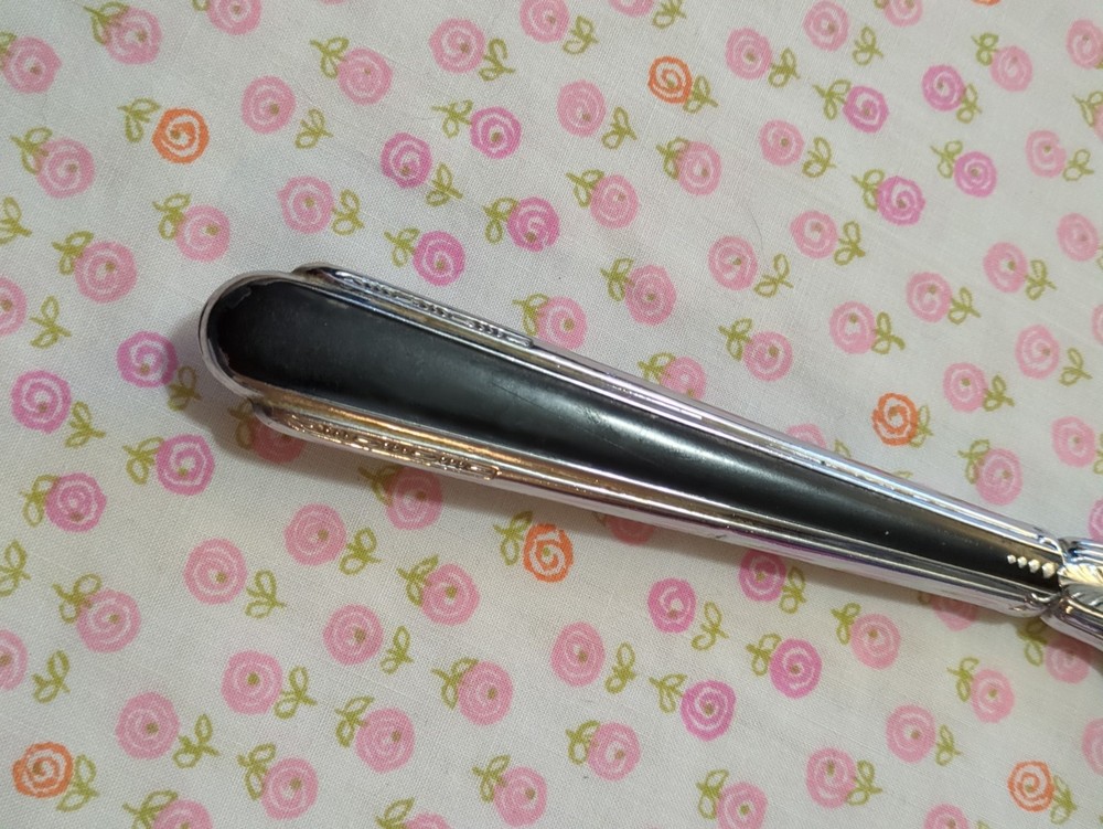 Vintage S&B Saart Bros Mirror Vanity Hand Held Silver Tone + Solid Black Back