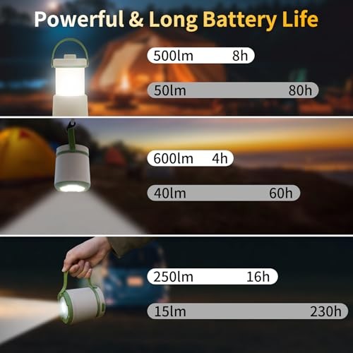 LED Camping Lantern Rechargeable, 800LM, 230Hours Runtime, 5 Modes 1 Modern