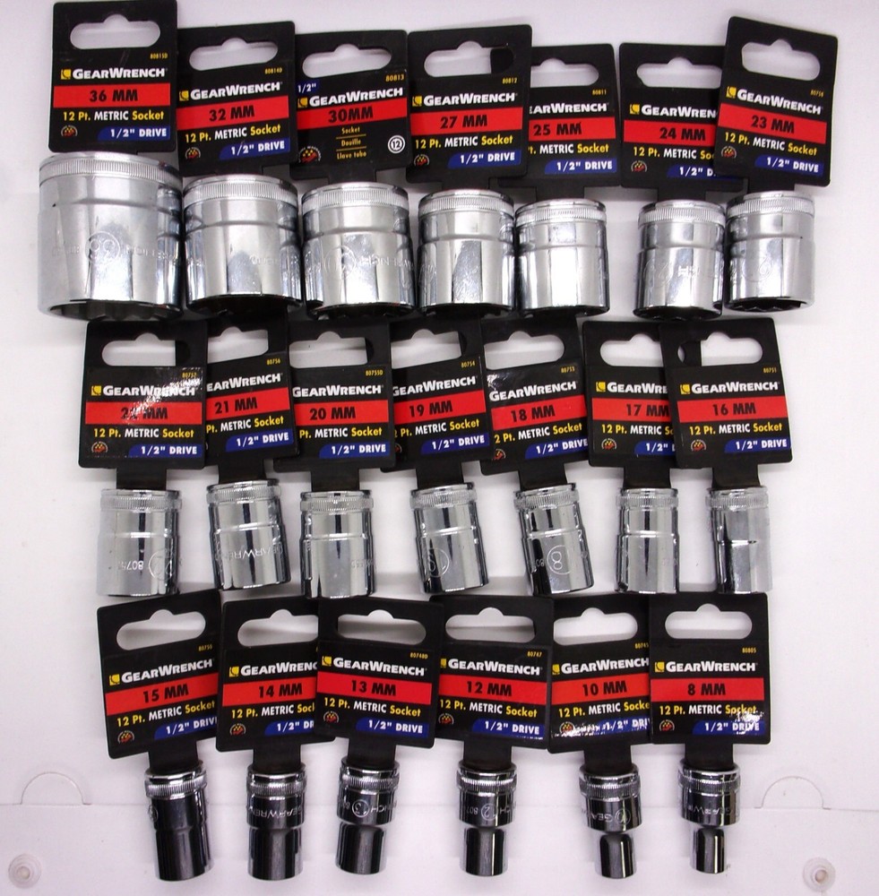 GearWrench  1/2" Drive 12-Point Metric Socket (Select Size)