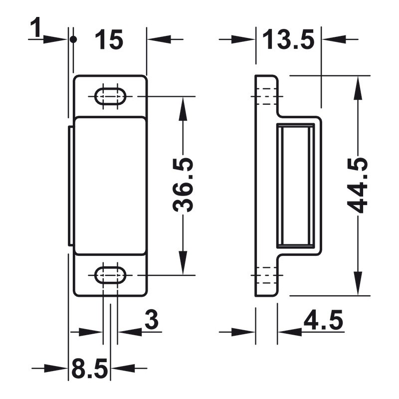 Hafele 246.29.703 White Magnetic Catch 3-4 kg Pull