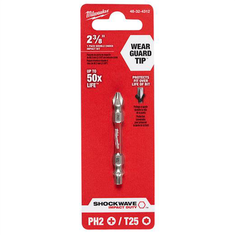 Milwaukee Tool SHOCKWAVE PH2/T25 ImpactDouble Ended Bit