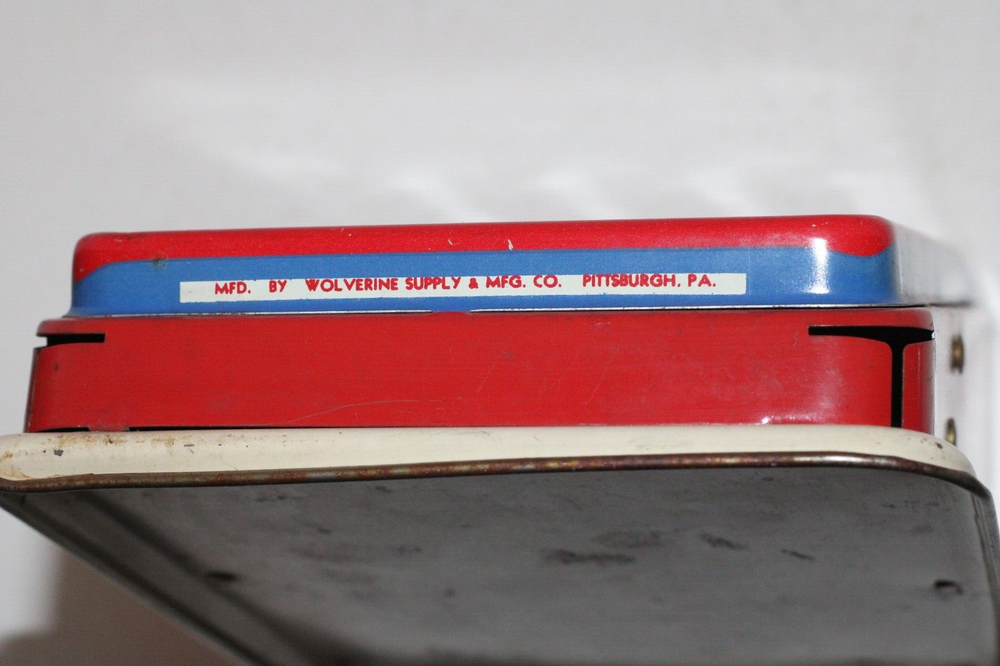 1940's Vintage Metal Tin Wolverine Adding Machine Hand Pull Dial Calculator