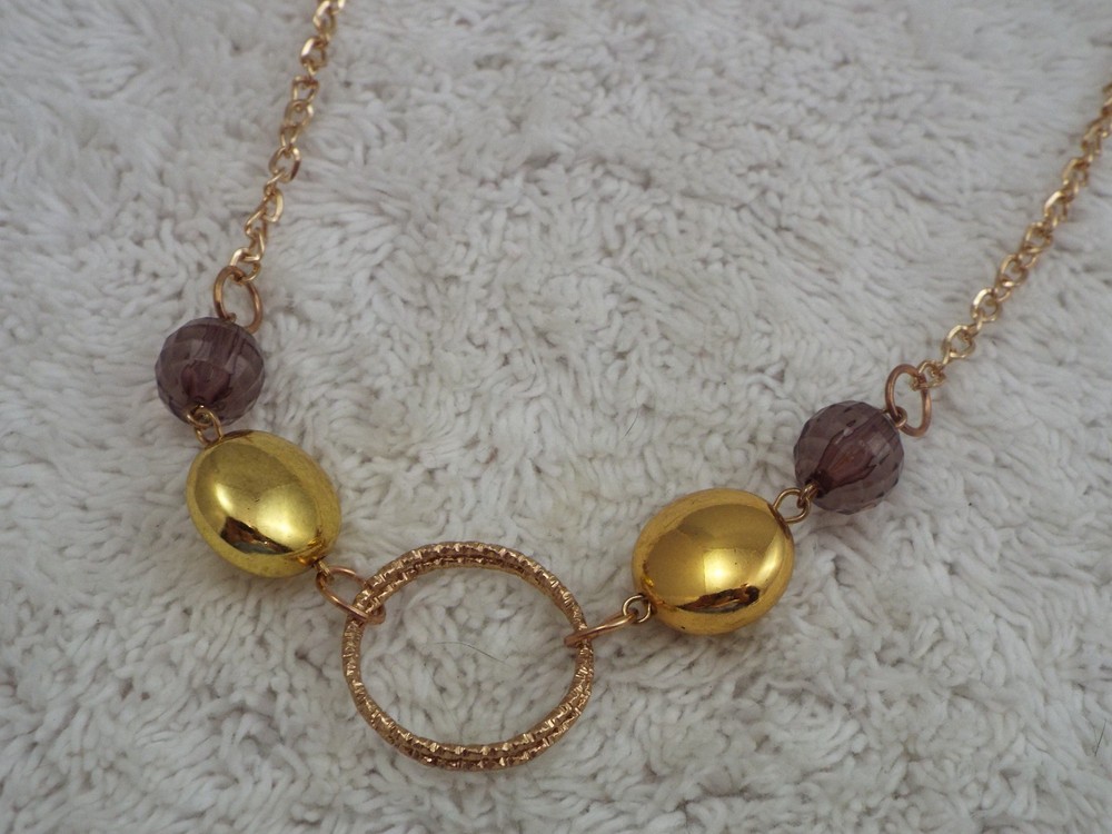 Goldtone Bead Chain Necklace